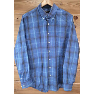 Stetson Blue Plaid Flannel Western Long Sleeve Button Shirt Men XL